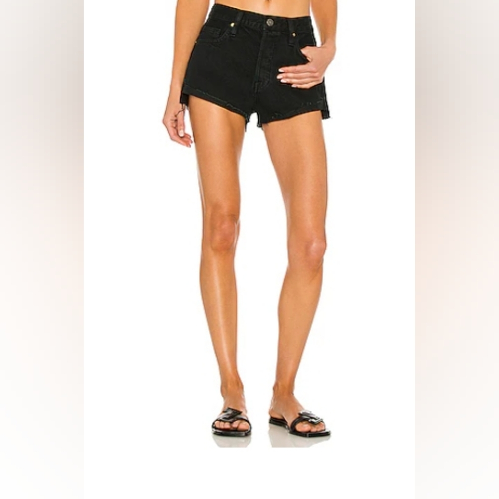 Revolve Frame Front Cuff Short Adrift Black 25 Frayed Hem Shortie Shorts